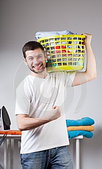 Man just has done his laundry