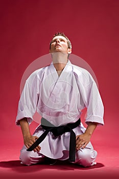 Man in karate kimono