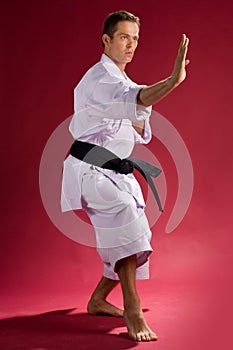 Man in karate pose