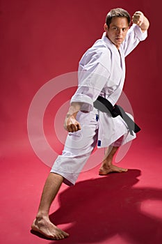 Man in Karate Pose