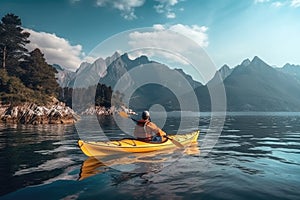 a man in kayak.