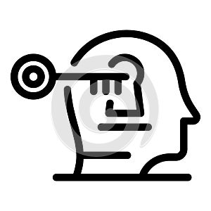 Man key idea icon, outline style