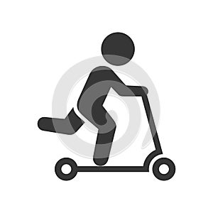 Man on Kick Scooter Icon