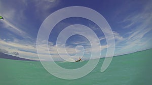 Man Kite Boarding In Ocean