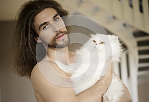 Man and kitty