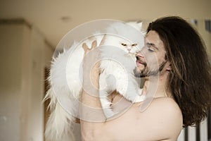 Man and kitty