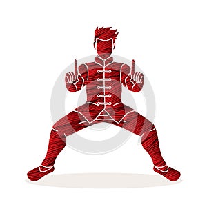 Man Kung Fu action ready to fight graphic