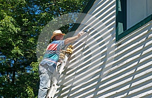 Man On Ladder Painting