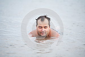 Man in a lake