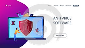 Antivirus software concept vector illustration.