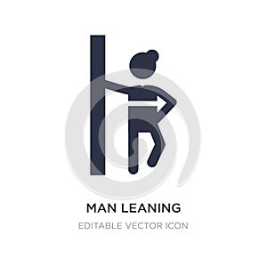 man leaning against the wall icon on white background. Simple element illustration from People concept