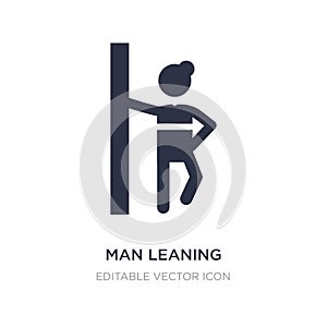 man leaning against the wall icon on white background. Simple element illustration from People concept photo