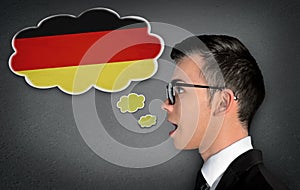 Man learn speaking german