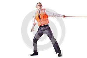 Man in life jacket