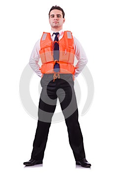 Man in life jacket