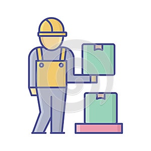 Man lifting box Vector Icon which can easily modify or edit