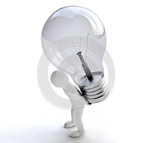 Man with Lightbulb in 3D