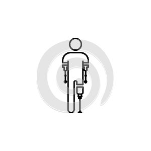 man with limb prostheses icon. Element of disabled icon for mobile concept and web apps. Thin line man with limb prostheses icon c