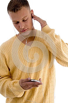 Man listening music through ipod