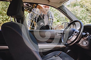 man locked car and forget keys inside