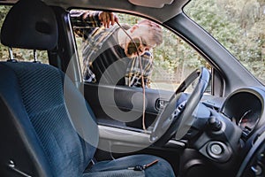 man locked car and forget keys inside