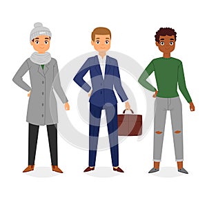 Man look fashion character clothing vector boy cartoon dress up clothes with fashion pants or shoes illustration boyish