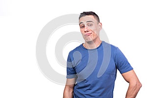 Man looking at the camera with cocky expression