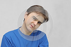 Man looking doubtfully