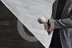 Man looking at his watch