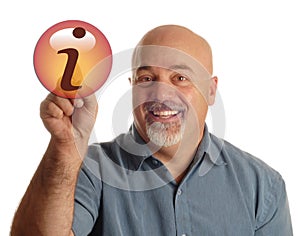 Man looking for information