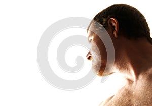 Man looking in the light