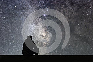 Man looking at the stars