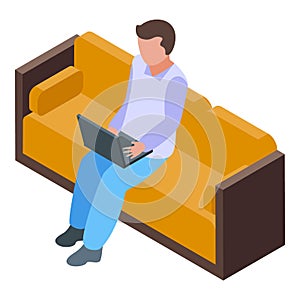 Man lounge icon, isometric style