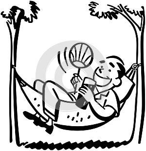 Man Lounging In Hammock