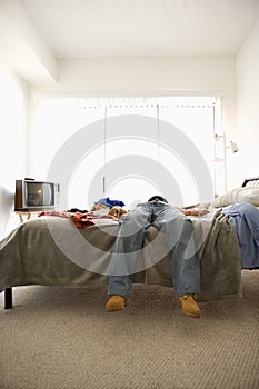 Man Lying on Bed