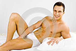 Man lying in the bed