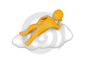 Man lying on cloud