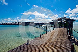 A man-made walkway Kapalai island