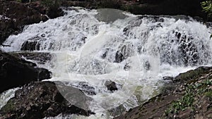 Man made waterfall in water park