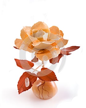 Man-made wooden rose