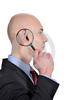 Man with Magnifying ear