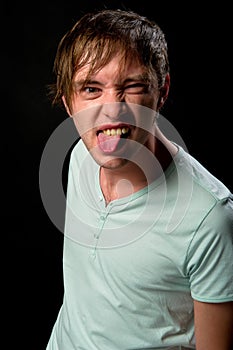 Man making funny face