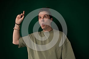 Man Making Funny Face With Finger