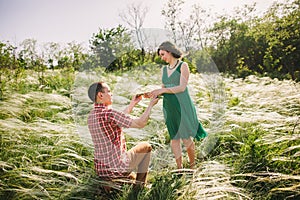 Man making marriage proposal