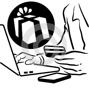 Man making an online purchase