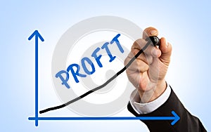 Man making profit arrow