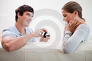 Man making a proposal of marriage