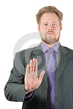 Man making refusal sign photo