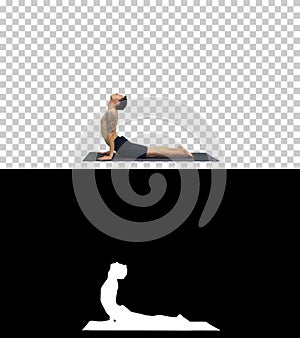 Man is making yoga poses, Alpha Channel