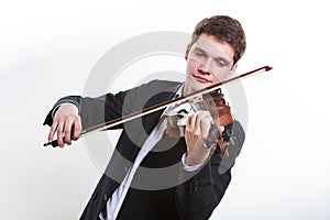 Man man dressed elegantly playing violin